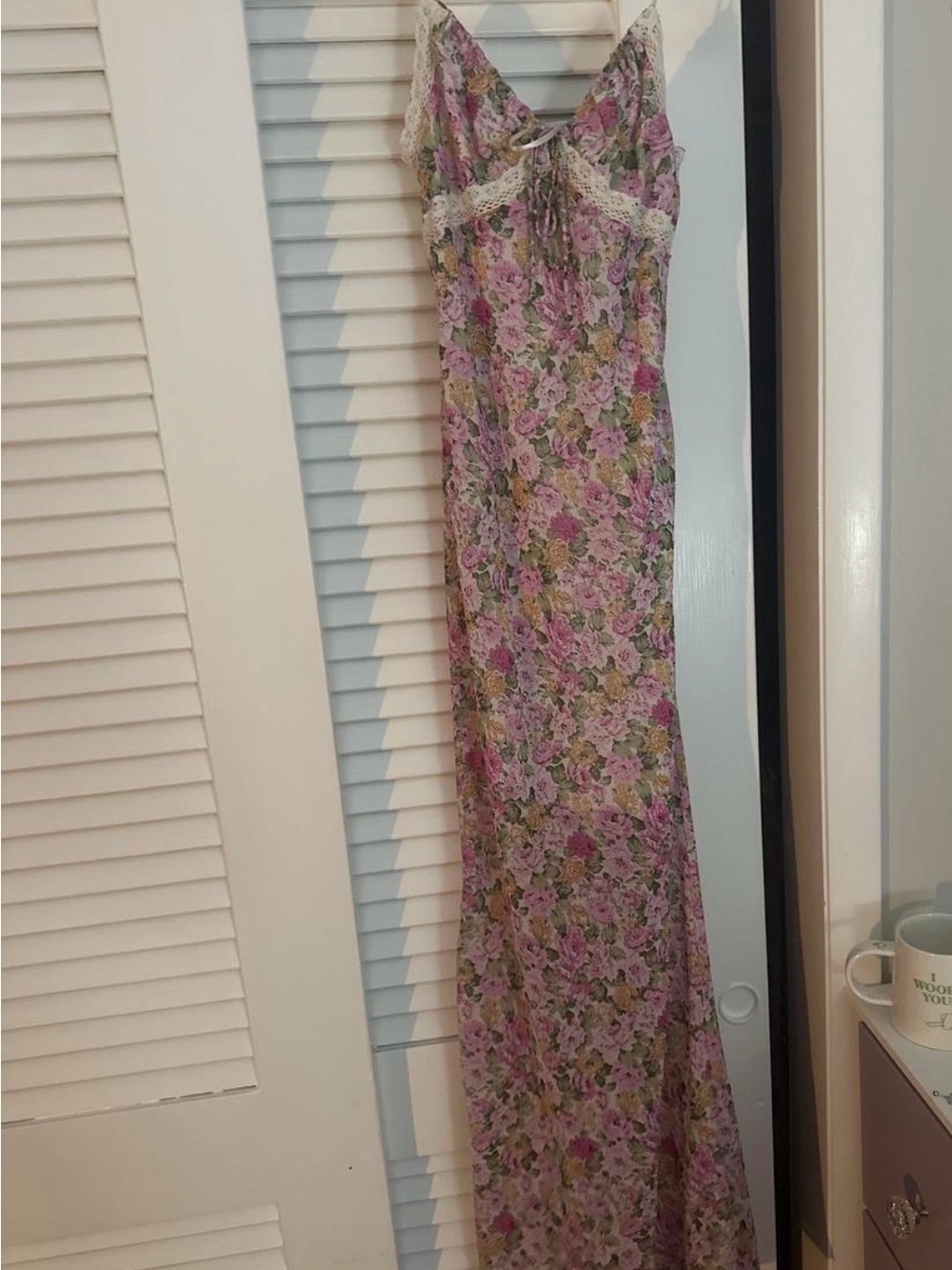 Princess Polly Pink Floral Slip Dress, worn once - Picture 3 of 3